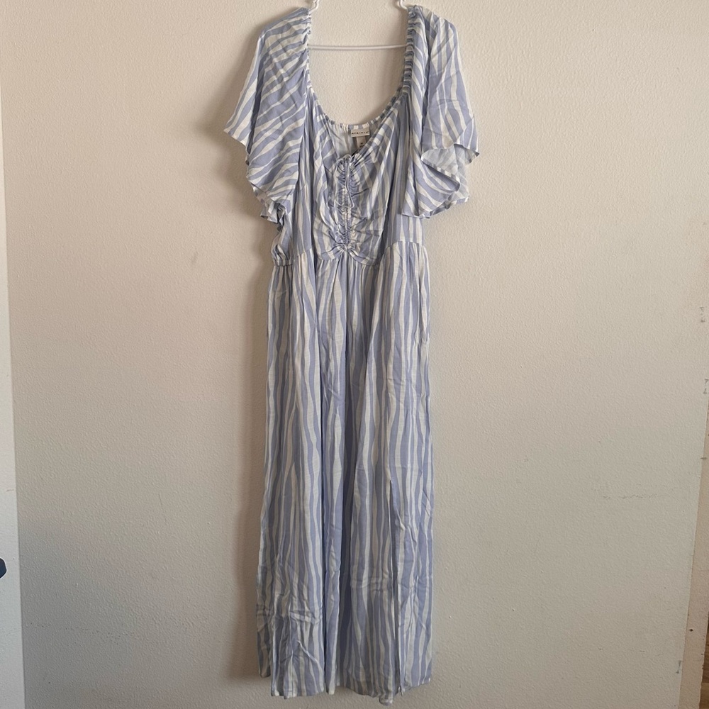 Ava & Viv Light Blue and White Maxi Dress
